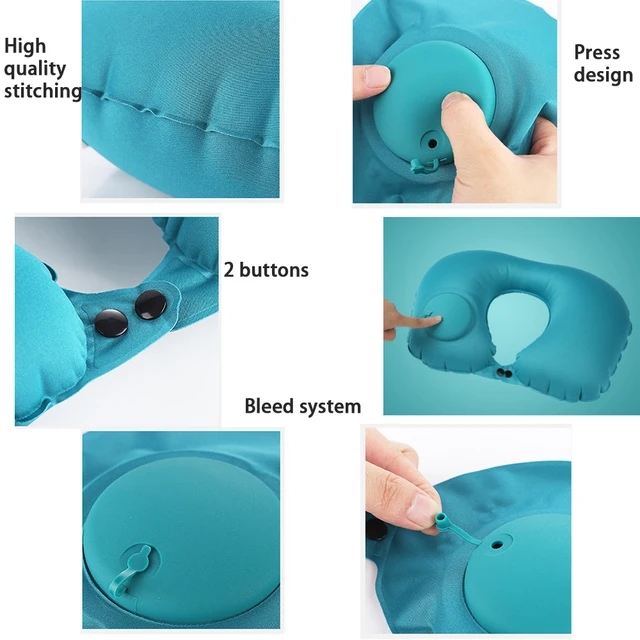 Picture of U-Shape Travel Pillow premium Air Inflatable Pillows Folding Press Type Neck Cushion