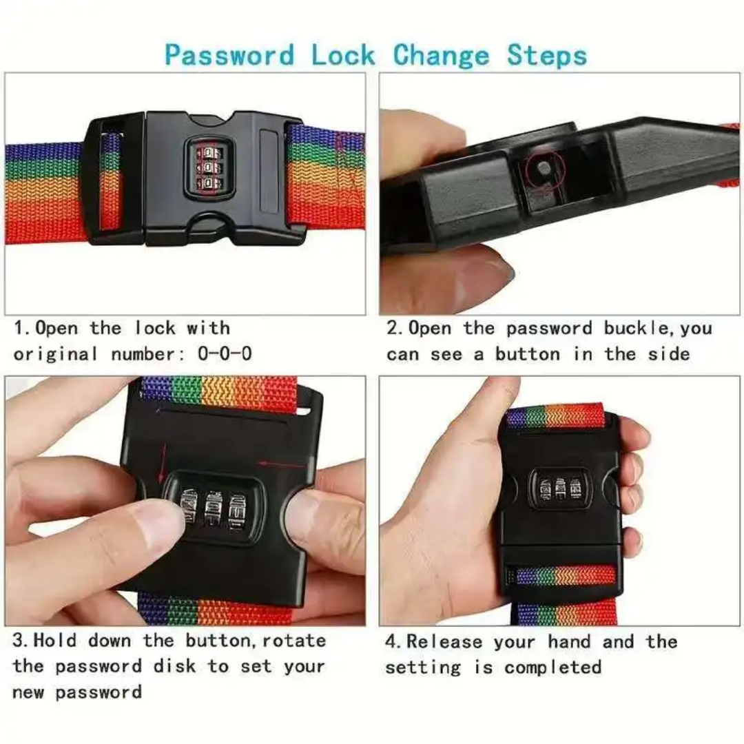 Picture of Luggage Strap Anti-theft Luggage Buckle Password Adjustable Bundling Packing Baggage Belt Suitcase Trunk Belts Bag Accessories