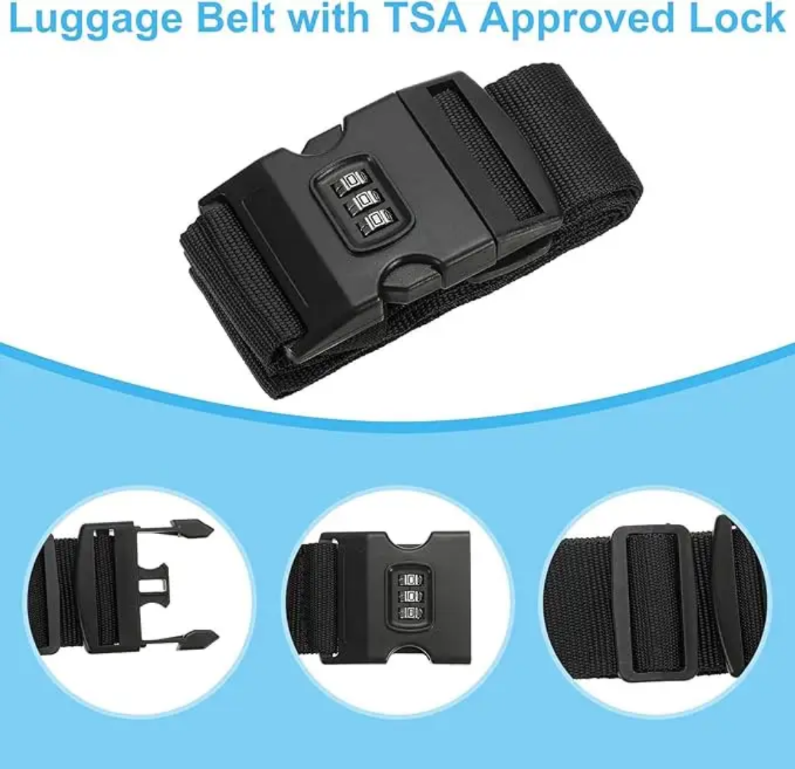 Picture of Luggage Strap Anti-theft Luggage Buckle Password Adjustable Bundling Packing Baggage Belt Suitcase Trunk Belts Bag Accessories