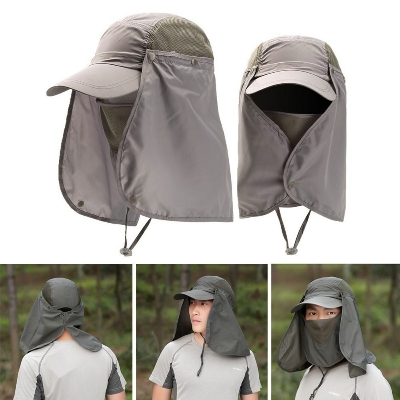 Picture of Outdoor Sport Hiking Visor Hat UV Guard Face Neck Cover Fishing Sun Protection Cap