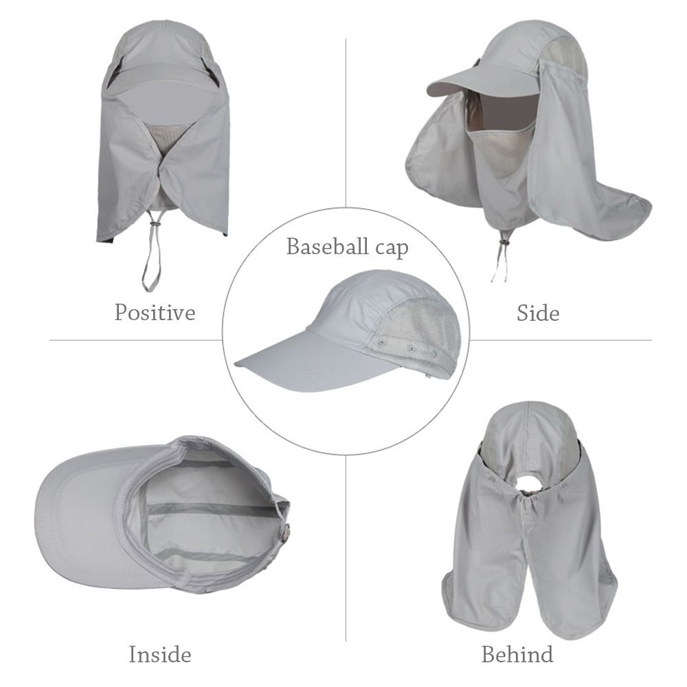 Picture of Outdoor Sport Hiking Visor Hat UV Guard Face Neck Cover Fishing Sun Protection Cap