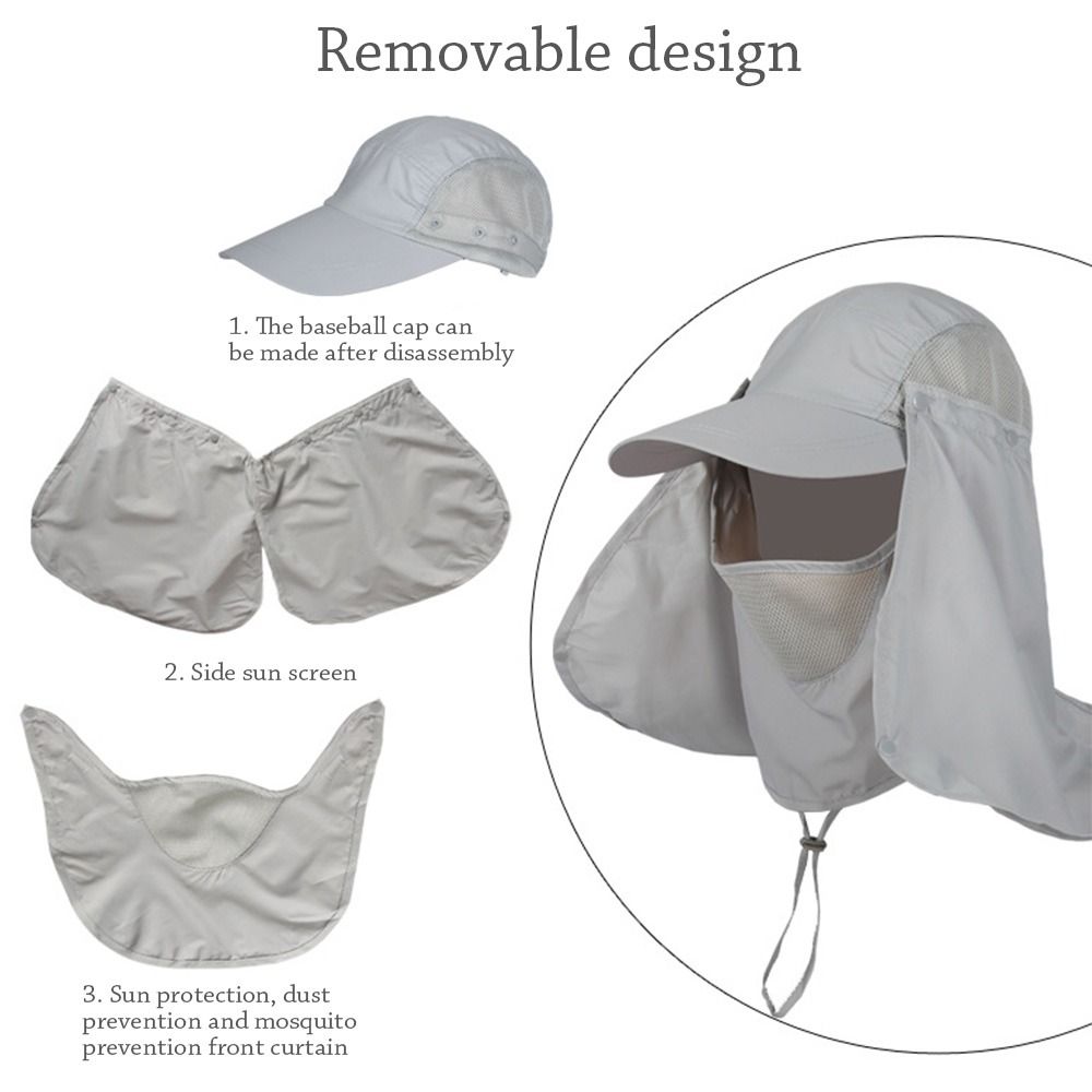 Picture of Outdoor Sport Hiking Visor Hat UV Guard Face Neck Cover Fishing Sun Protection Cap