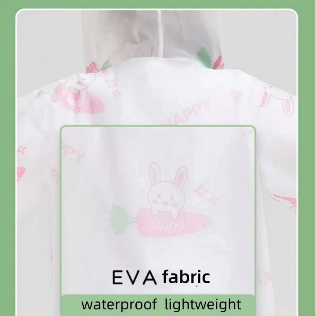 Picture of Cartoon eva children's raincoat 7-12 years old non-disposable thickened rainstorm-proof portable outdoor one-piece hiking rain