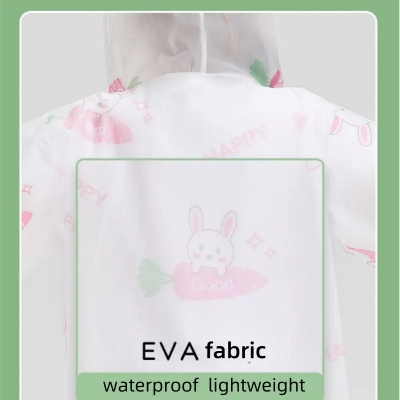 Picture of Cartoon eva children's raincoat 7-12 years old non-disposable thickened rainstorm-proof portable outdoor one-piece hiking rain