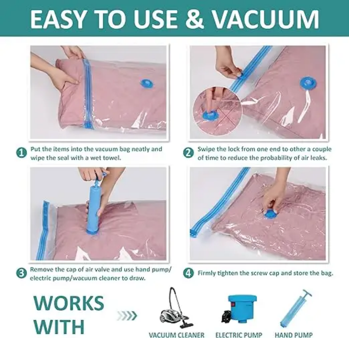 Picture of Vacuum Storage Bags with Hand Pump - Space Saver Solution for Home Organization  17-piece set/ 13-piece set/12-piece set/11-piece set