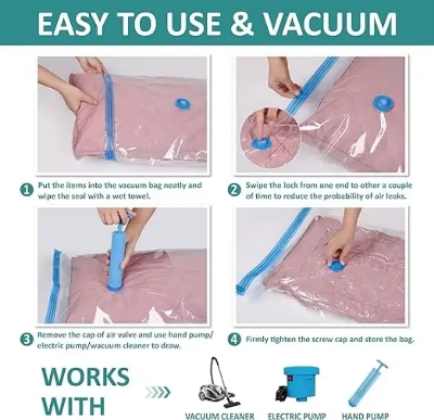 Picture of Vacuum Storage Bags with Hand Pump - Space Saver Solution for Home Organization  17-piece set/ 13-piece set/12-piece set/11-piece set