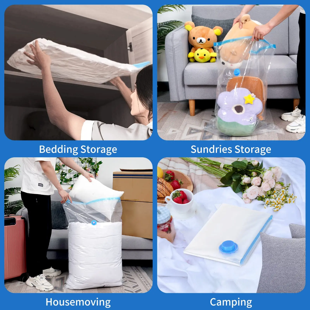 Picture of Vacuum Storage Bags - Save up to 80% Space and Protect Items From Dust, Insects, Germs - Perfect Solution For Organising Home and Travel - Ideal for Clothes, Bedding, Blanket, Pillows, Sweater, Dress and More