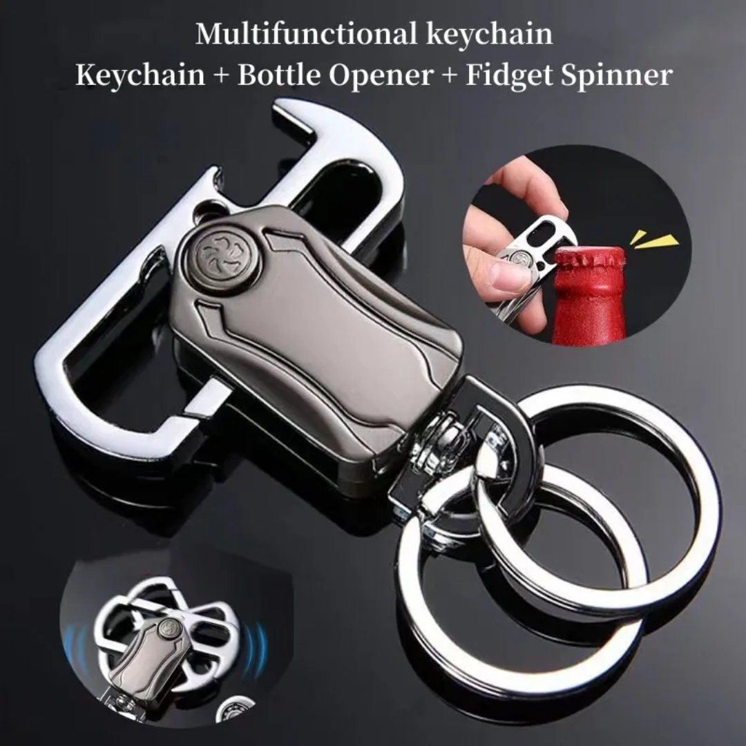 Picture of Metal Keychain Men's Pendant Personalized Men's Keychain with Fingertip Gyroscope Bottle Opener Keychain