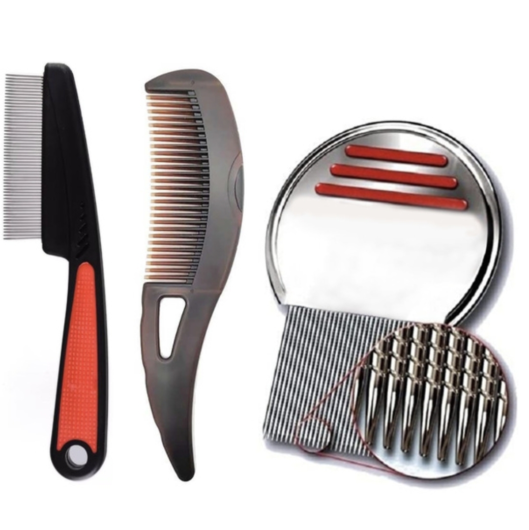 Picture of Cross-border hot selling 5-piece set of anti-dandruff comb stainless steel fine-tooth anti-dandruff comb anti-dandruff comb hollow tooth hairbrush scalp massage