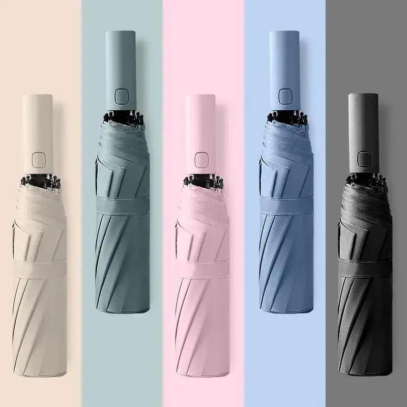 Picture of 10Ribs Windproof Automatic Smart High Quality Umbrella Rain 3Fold Portable Long Handle Business Umbrellas Outdoor Travel Camping