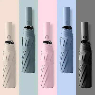 Picture of 10Ribs Windproof Automatic Smart High Quality Umbrella Rain 3Fold Portable Long Handle Business Umbrellas Outdoor Travel Camping