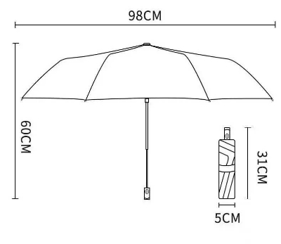 Picture of 10Ribs Windproof Automatic Smart High Quality Umbrella Rain 3Fold Portable Long Handle Business Umbrellas Outdoor Travel Camping