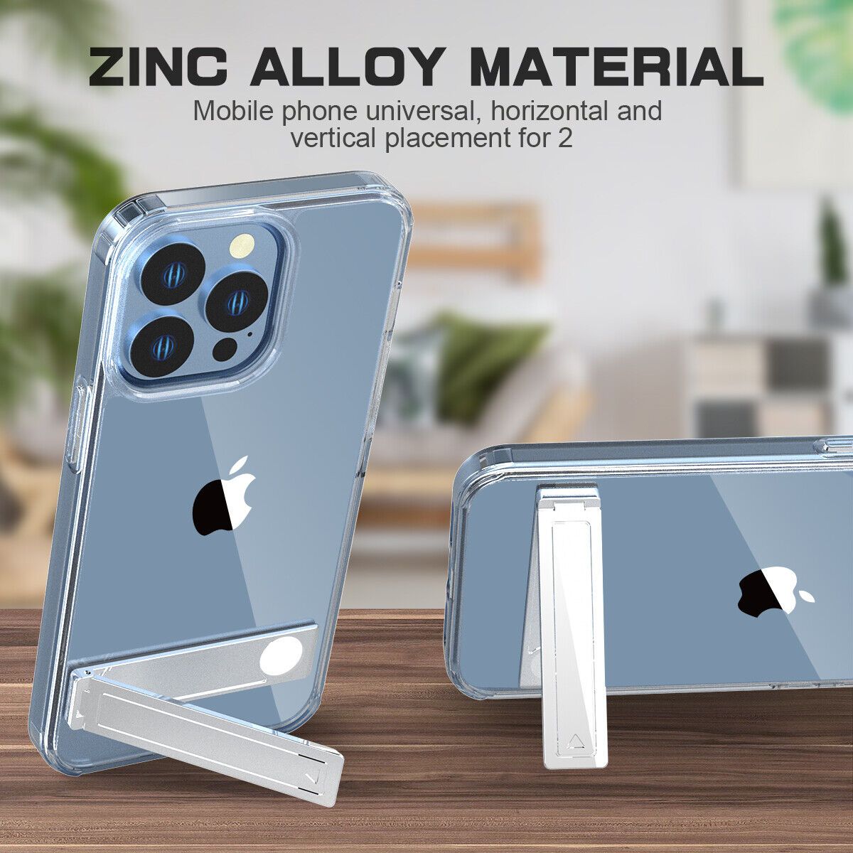 Picture of Zinc alloy Phone Kickstand Vertical and Horizontal Stand /Adjustable Small Folding Desk Mount Holder
