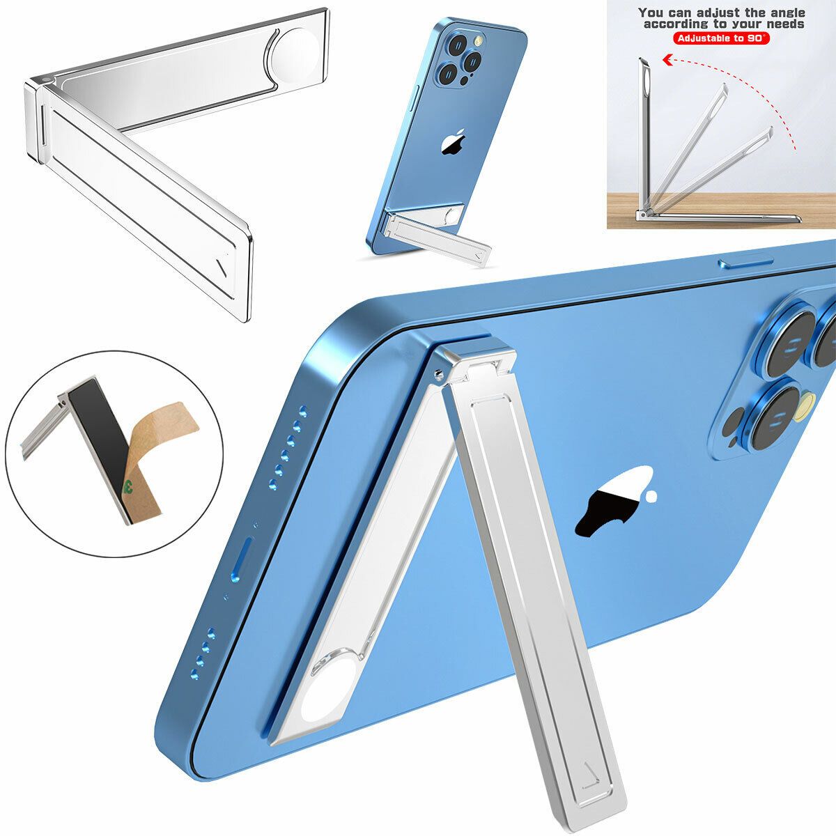 Picture of Zinc alloy Phone Kickstand Vertical and Horizontal Stand /Adjustable Small Folding Desk Mount Holder