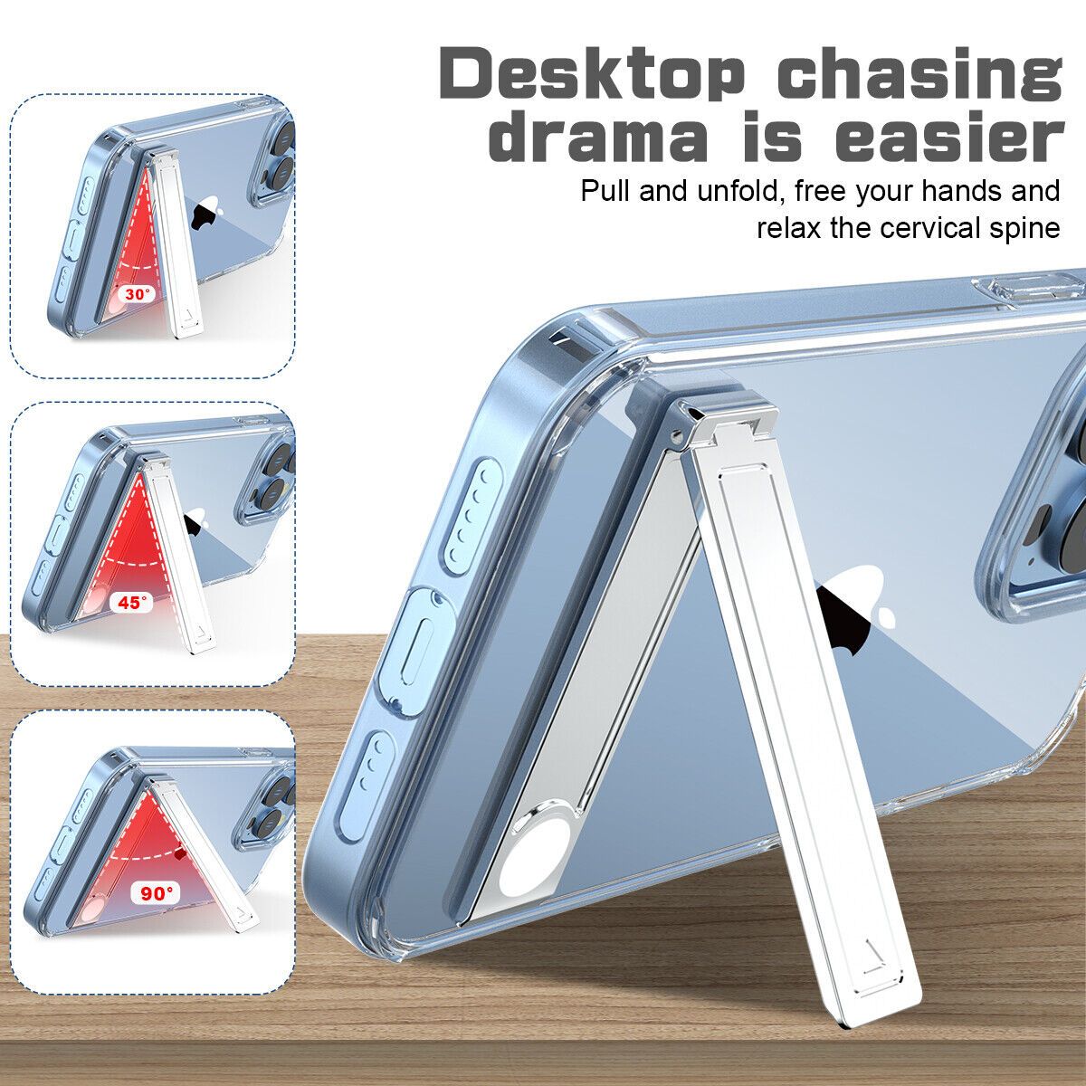 Picture of Zinc alloy Phone Kickstand Vertical and Horizontal Stand /Adjustable Small Folding Desk Mount Holder