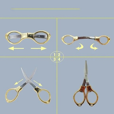 Picture of Folding Scissors Pocket stainless Scissor Stationery Paper Office Student School