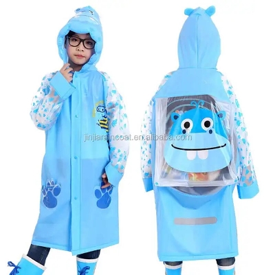 Picture of Children Raincoat Waterproof Boys Girls Cartoon Animal Style Kids Rain Coat