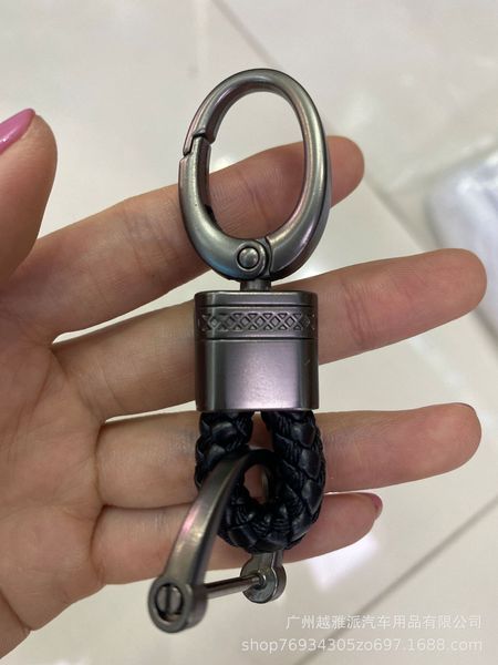 Picture of Metal Luxury Leather Lanyard Keychain Men Women Car Key Ring Holder