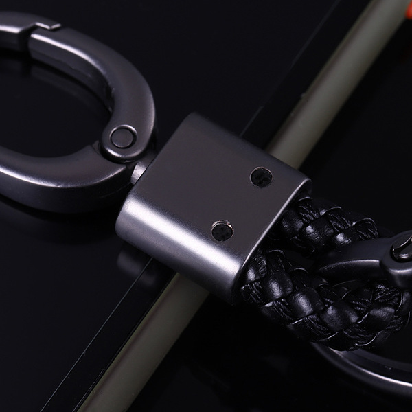 Picture of Metal Luxury Leather Lanyard Keychain Men Women Car Key Ring Holder