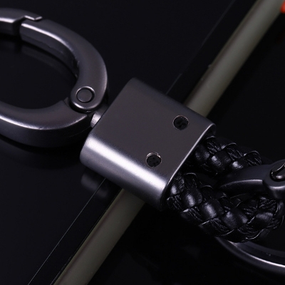 Picture of Metal Luxury Leather Lanyard Keychain Men Women Car Key Ring Holder