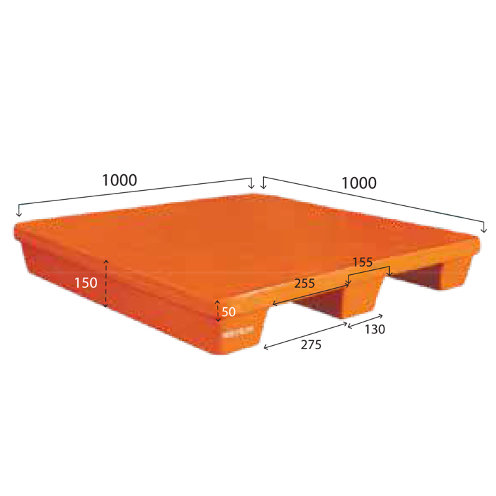Picture of ROTO Industrial Pallet 3 Runner 1000x1000x150