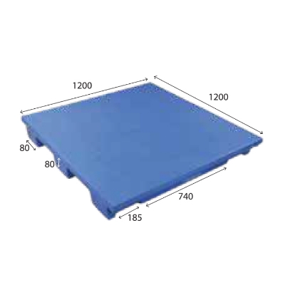 Picture of Industrial PU Pallet 3 Runner Blue 1200x1200x150 