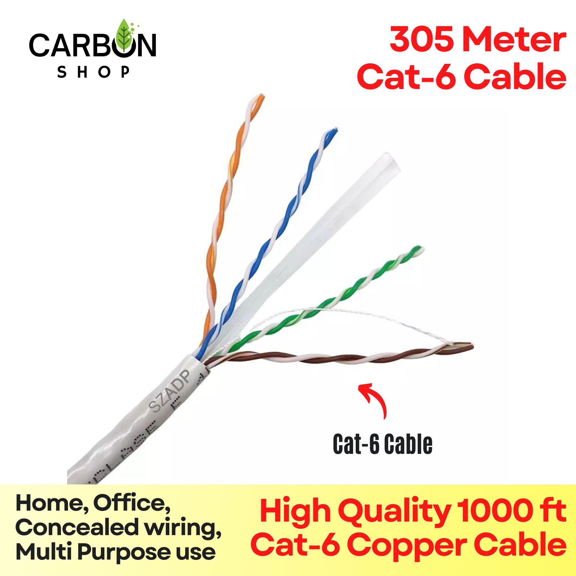 Picture of High-Performance - 3 meter Cat 6 Gigabit Ethernet Copper Twisted Wire Lan Cable - Reliable Accessory