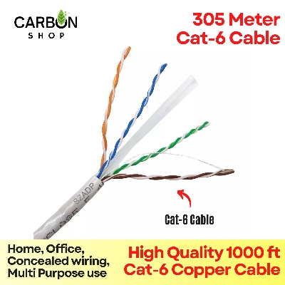 Picture of 15 Meter Cat 6 Gigabit Ethernet Cable Network Patch Cord Cable LAN Adapter Internet Copper Twisted Wire LAN Cable Plug Connector for Laptop Mac PC WIFI CC Camera Smart TV Box Android
