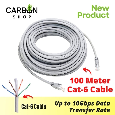 Picture of 100 Meter Cat 6 Gigabit Ethernet Cable Network Patch Cord Cable LAN Adapter Internet Copper Twisted Wire LAN Cable Plug Connector for Laptop Mac PC WIFI CC Camera Smart TV Box Android