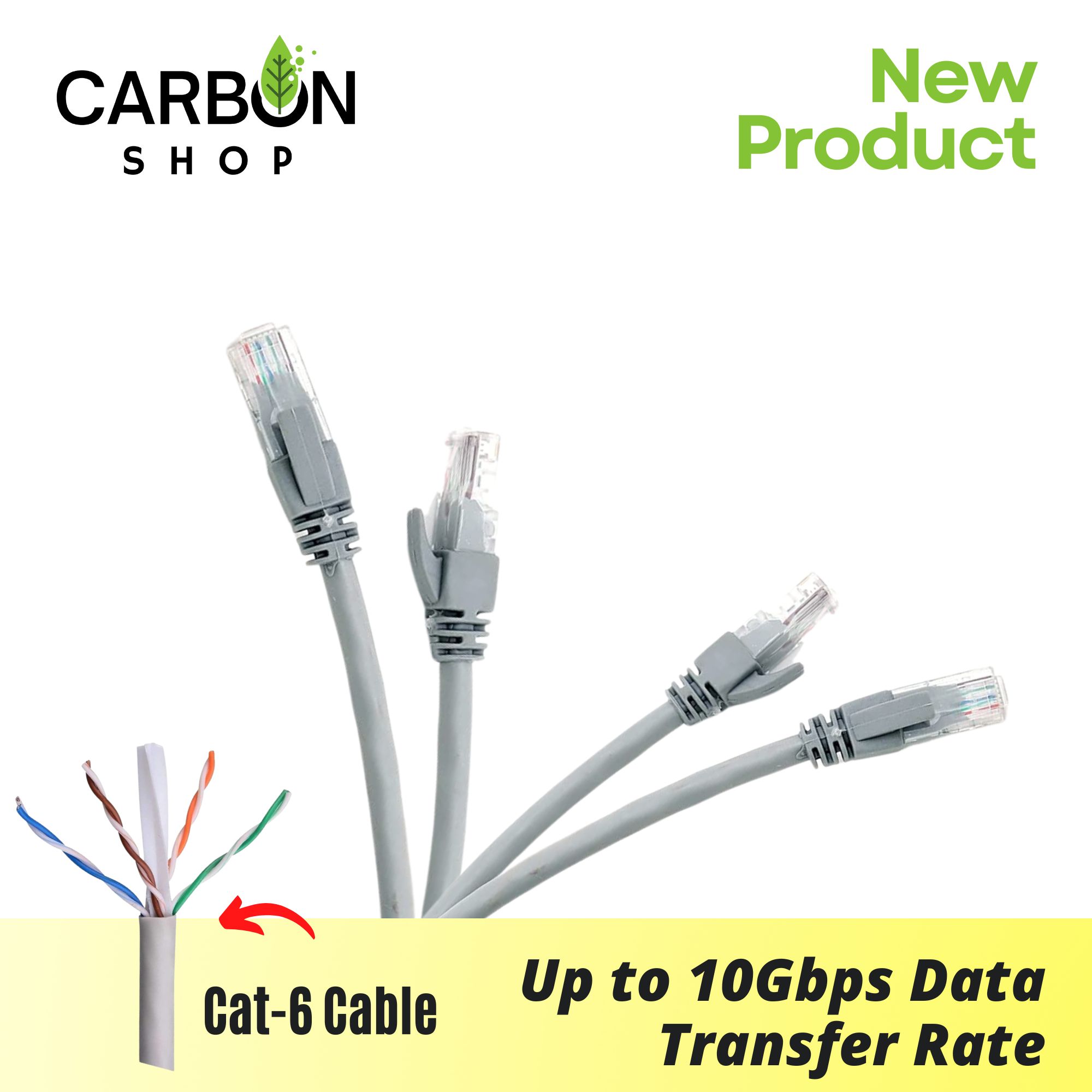 Picture of 100 Meter Cat 6 Gigabit Ethernet Cable Network Patch Cord Cable LAN Adapter Internet Copper Twisted Wire LAN Cable Plug Connector for Laptop Mac PC WIFI CC Camera Smart TV Box Android