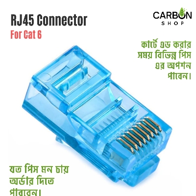 Picture of RJ45 Connector Cat 6 Connector Network Unshielded RJ45 Plug Ethernet Gold Plated Network Connector Perforated Crystal Head Jack For ONU PC Laptop CC Camera Server TV Box 10 Pcs/30 Pcs/50 Pcs/80 Pcs/100 Pcs/200 Pcs/300 Pcs/400 Pcs/500 Pcs/1000 Pcs