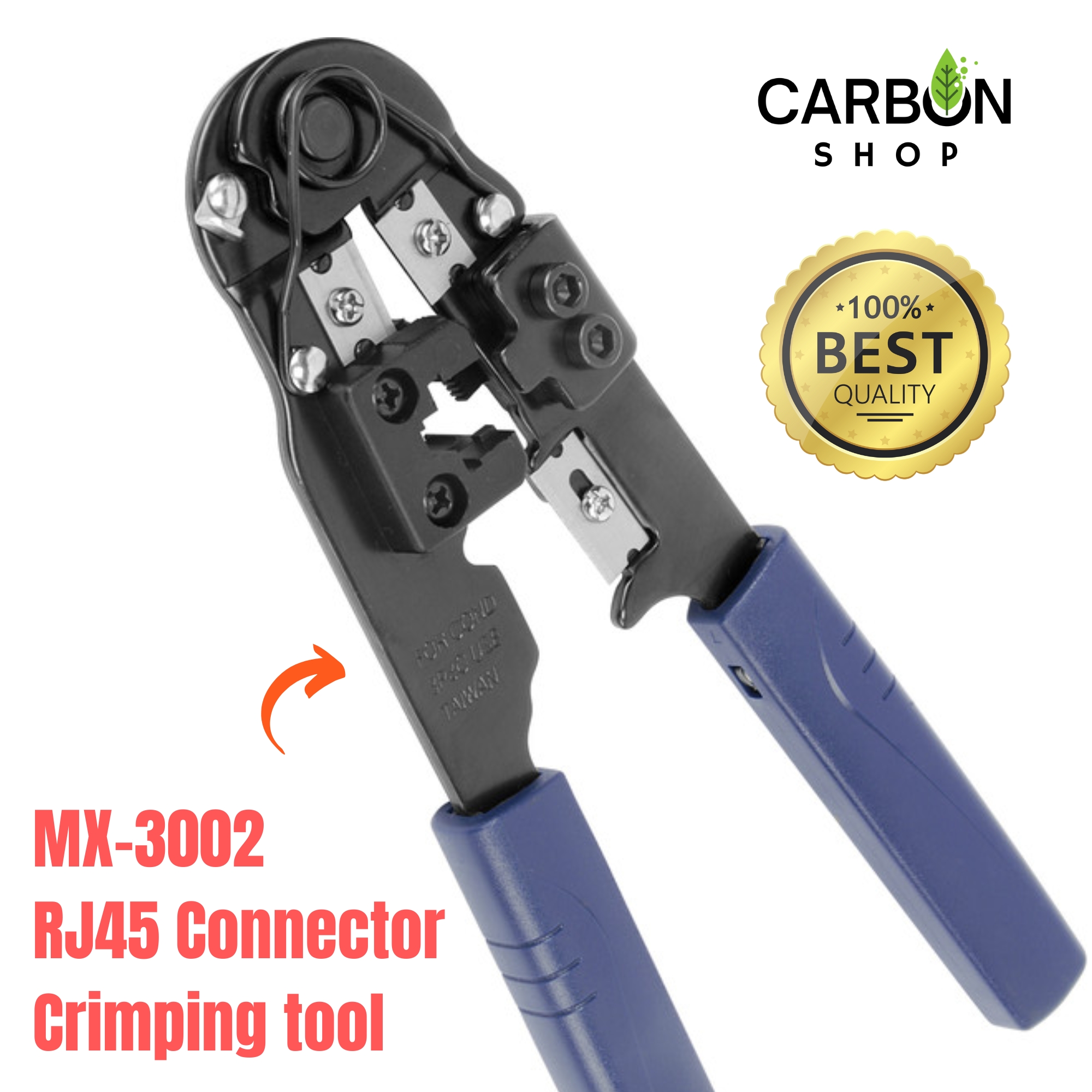 Picture of MX-3002 Network Ethernet Lan Cable Crimping Pliers Portable Wire Stripper Crimping Tool Multifunctional for Cat5 Cat6 Ethernet Cable Crimper for RJ45