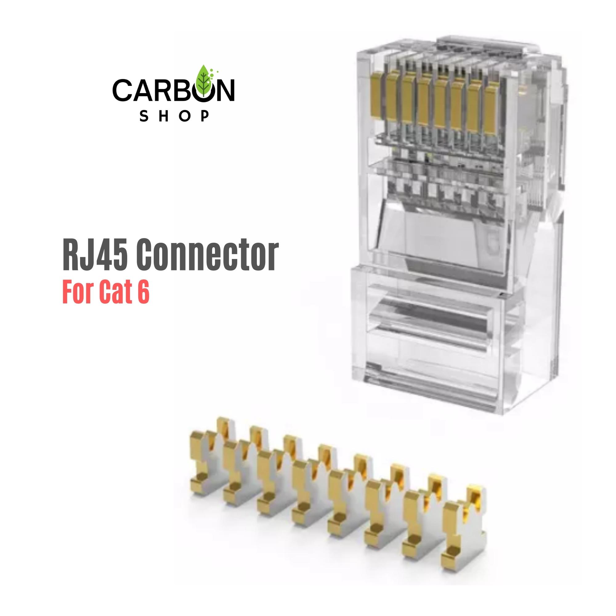 Picture of RJ45 Connector for Cat 5 Cat 6 Cat 7 Cable Network Unshielded RJ45 Plug Ethernet Gold Plated Network Connector Perforated Crystal Head White Cat5 Cat6 10 Pcs/25 Pcs/50 Pcs/75 Pcs/100 Pcs/200 Pcs/300 Pcs/400 Pcs/500 Pcs/1000 Pcs