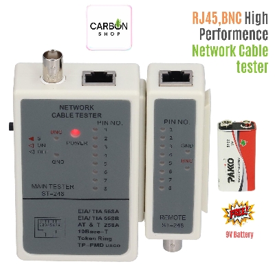 Picture of Network Cable Tester RJ45 RJ12 RJ11 Network Wires Detector Cat 5 Cat 6 Cable Connector Premium Cable Repair Set Cable Mapper for Cat5 Cat6 Telephone Line Cable with DC 9V D-link type High Quality