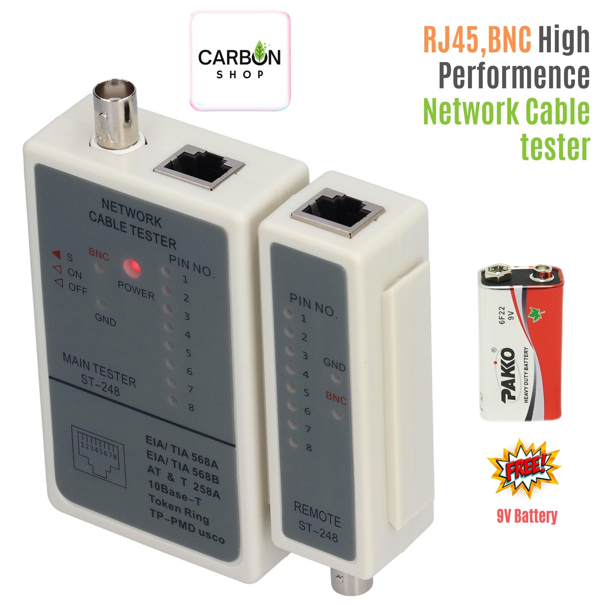 Picture of Network Cable Tester RJ45 RJ12 RJ11 Network Wires Detector Cat 5 Cat 6 Cable Connector Premium Cable Repair Set Cable Mapper for Cat5 Cat6 Telephone Line Cable with DC 9V D-link type High Quality