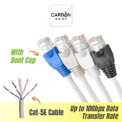 Picture of 50 M Cat5 RJ45 Ethernet LAN Network Gigabit Ethernet Cable Network Patch Cord Cable LAN Adapter Internet Copper Twisted Wire  LAN Network Cord Cable Lead 10/100/1000 Mbps 50 Meter LAN Cable Plug Connector for Laptop Mac PC CC Camera Smart TV Box Android