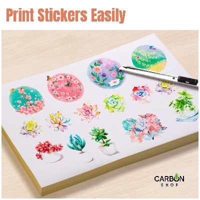 Picture of A4 সাইজের গ্লোসি স্টিকার পেপার ইঙ্কজেট লেজার প্রিন্টার এর জন্য ২০/৩০/৫০/৭০/১০০ পিস - sticker