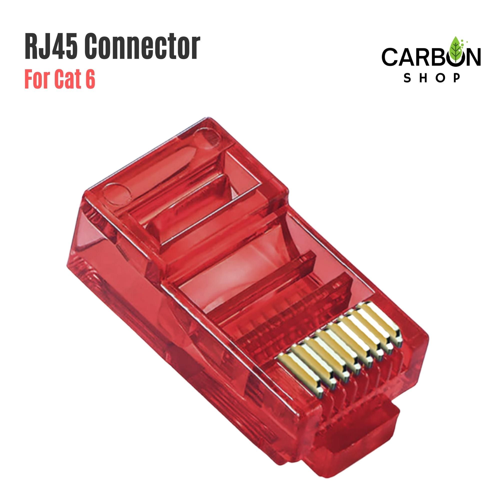Picture of 30 pcs RJ45 Plug Ethernet Gold Plated Network Connector - 30 piece RJ45 Network Connector CAT5e CAT6 Transparent Networking Cable Connectors
