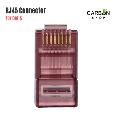 Picture of 50 pcs RJ45 Network Connector CAT5e CAT6 Transparent Networking Cable Connectors Coffee RJ45 Connector