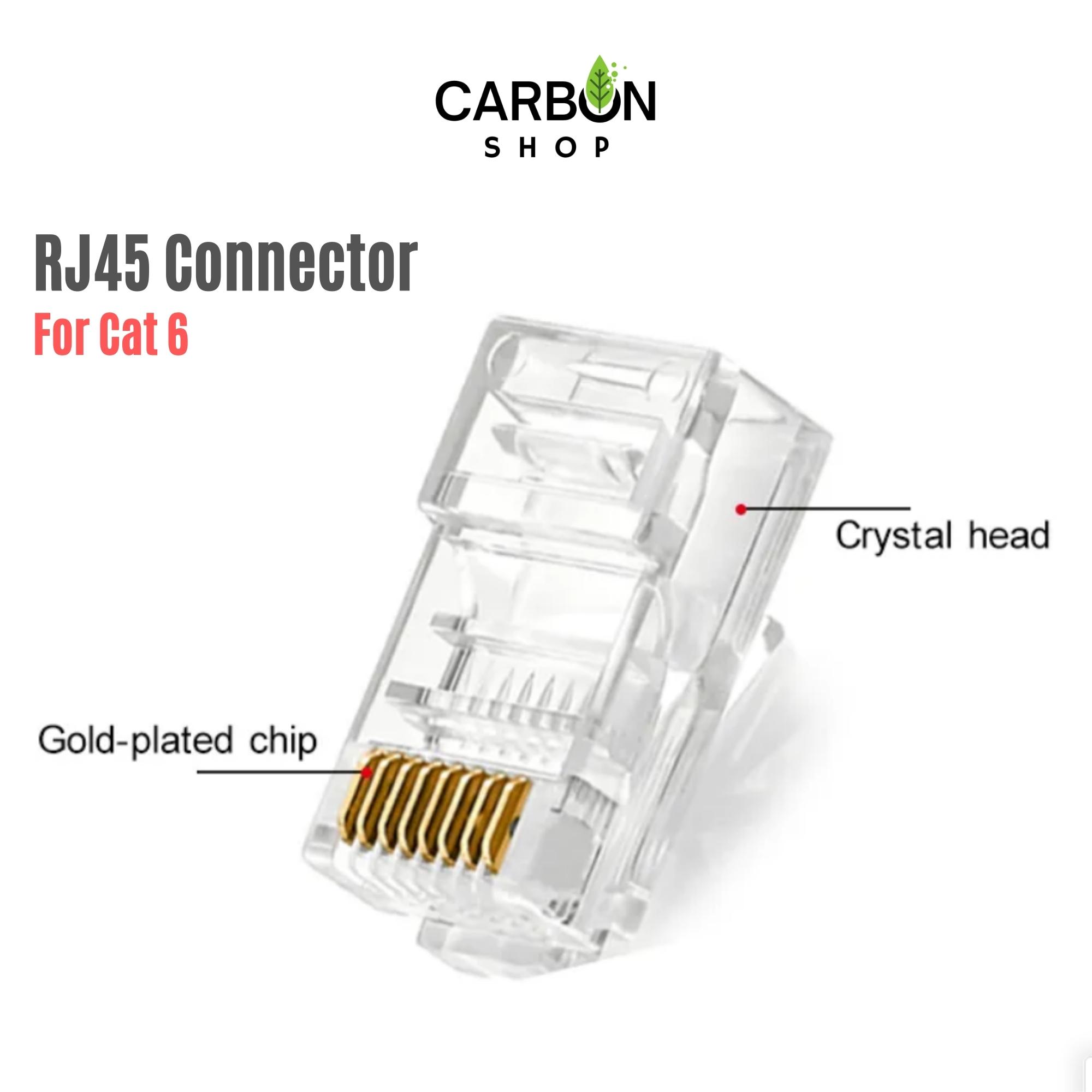 Picture of RJ45 Plug Ethernet Gold Plated Network Connector - 25Pcs for  5 Cat 6 Cat 7 Cable Network Unshielded RJ45 Plug Ethernet Gold Plated Network Connector Perforated Crystal Head White Cat5 Cat6  - White