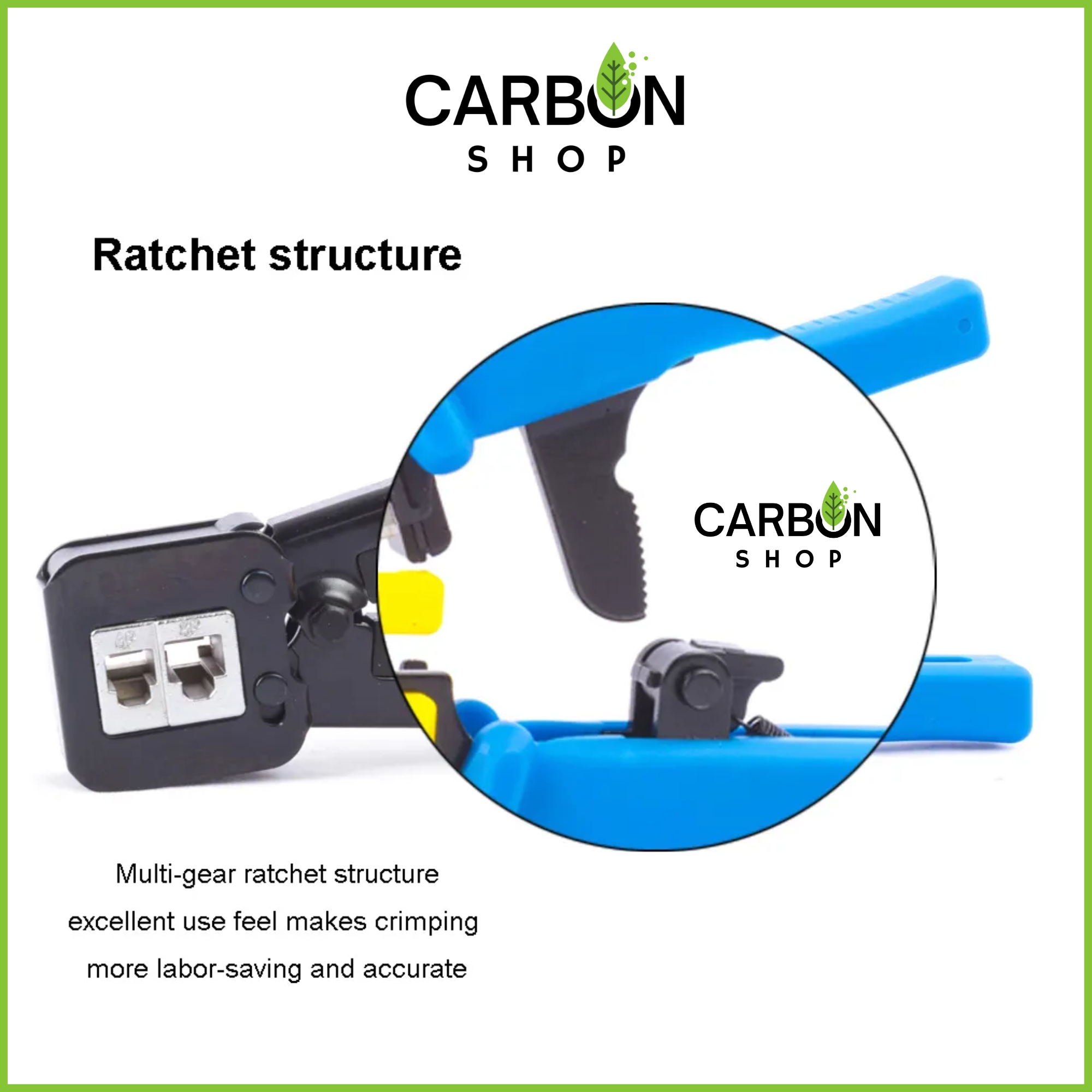 Picture of RJ45 Pass Through Connector Crimp Tool - All-in-One Professional Grade Crimper Crimping Tool Cat5, Cat5e, Cat6, Cat7 and Cat6a Ethernet Cables