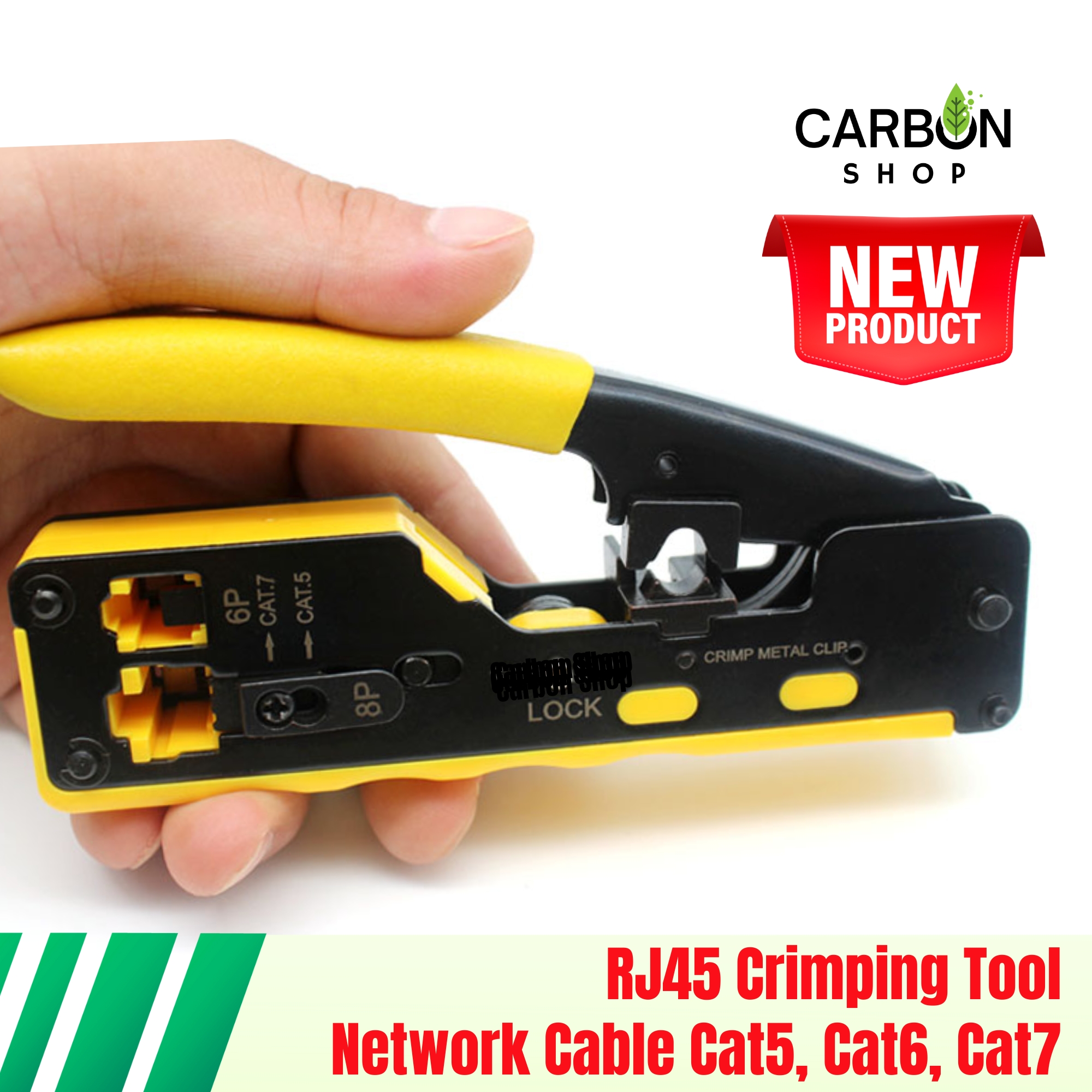 Picture of RJ45 Connector Crimp Tool - Professional Grade Crimping Plier for Cat5, Cat6, Cat7, Cat8 and Cat6a Ethernet Cables Crimper