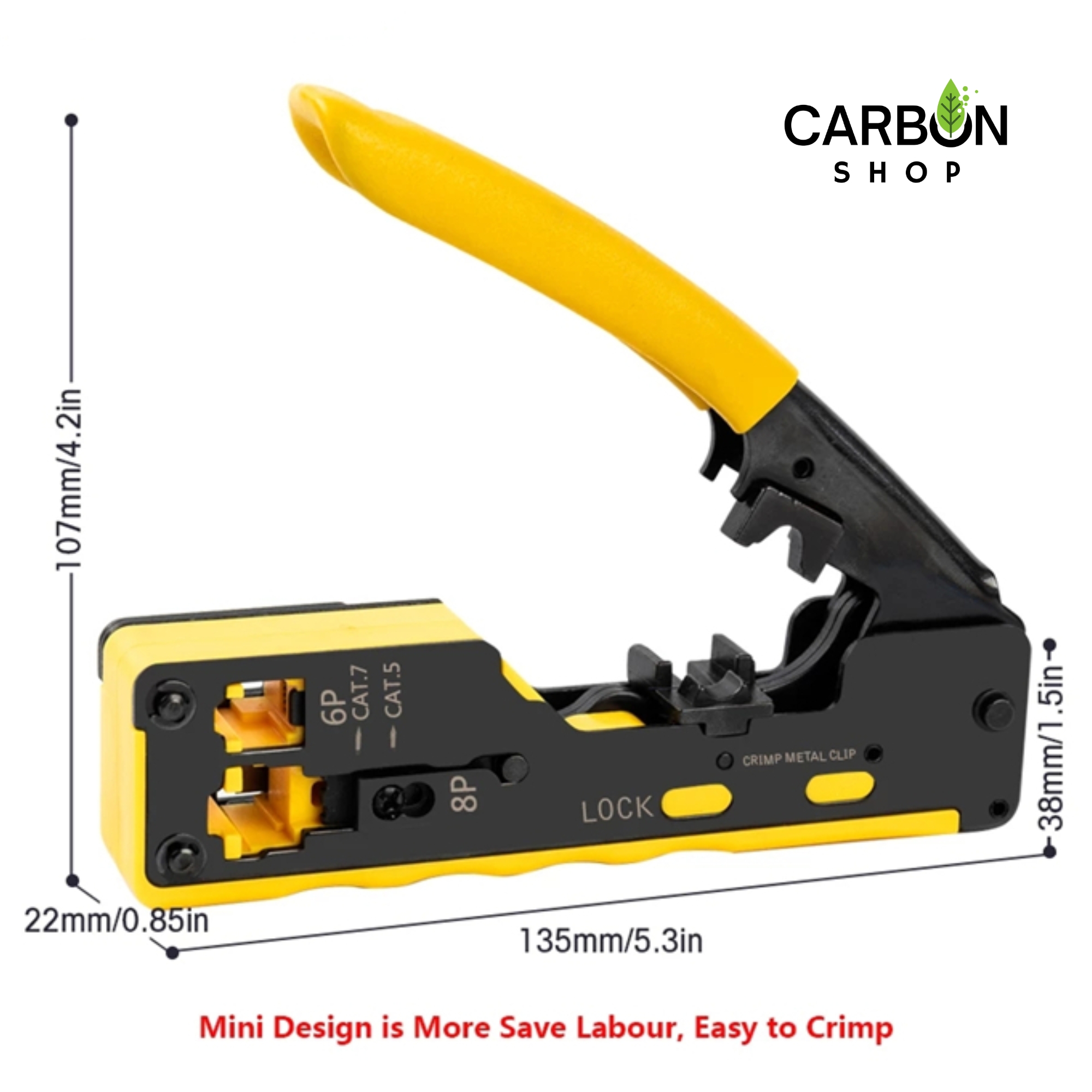 Picture of RJ45 Connector Crimp Tool - Professional Grade Crimping Plier for Cat5, Cat6, Cat7, Cat8 and Cat6a Ethernet Cables Crimper