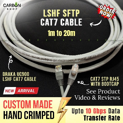 Picture of Cat7 Cable S/FTP Patch LAN Cable LSHF Shielded Pure Copper Internet Ethernet Network RJ45 Shielded Indoor Ethernet Cable 1000MHz 10Gbps High Speed | Faster Like Cat6 Cable Cat8 Cable - Gaming, Router, PC High Speed Reliable Connectivity like Cat 8 Cable