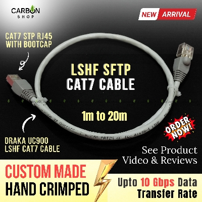 Picture of Cat7 Cable S/FTP Patch LAN Cable LSHF Shielded Pure Copper Internet Ethernet Network RJ45 Shielded Indoor Ethernet Cable 1000MHz 10Gbps High Speed | Faster Like Cat6 Cable Cat8 Cable - Gaming, Router, PC High Speed Reliable Connectivity like Cat 8 Cable
