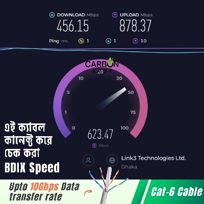 Picture of Orange 5M Cat6 Cable Gigabit Ethernet Network Internet Indoor LAN Cable RJ45 Plug Connector Cat 6 Cable for Gaming, Router,Computer