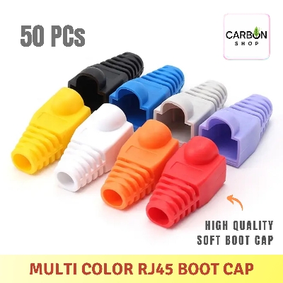 Picture of Multicolor Modular RJ45 Cat6 Cat5 Network Cable Connector Plug Boot Strain Cover Caps Soft Boot Cover 5/10/20/25/50/75/100 Pcs