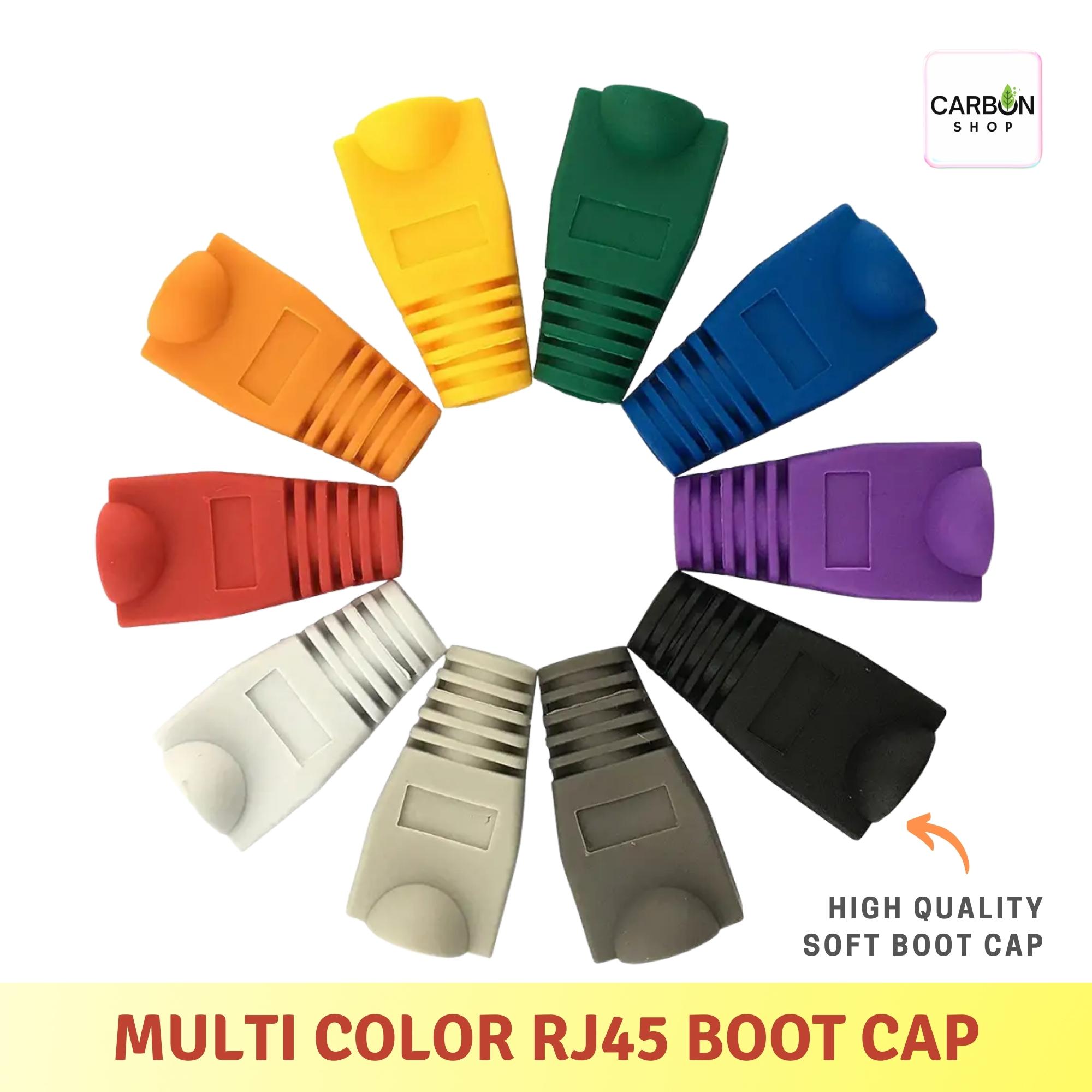 Picture of Multicolor Modular RJ45 Cat6 Cat5 Network Cable Connector Plug Boot Strain Cover Caps Soft Boot Cover 5/10/20/25/50/75/100 Pcs