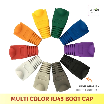 Picture of Multicolor Modular RJ45 Cat6 Cat5 Network Cable Connector Plug Boot Strain Cover Caps Soft Boot Cover 5/10/20/25/50/75/100 Pcs