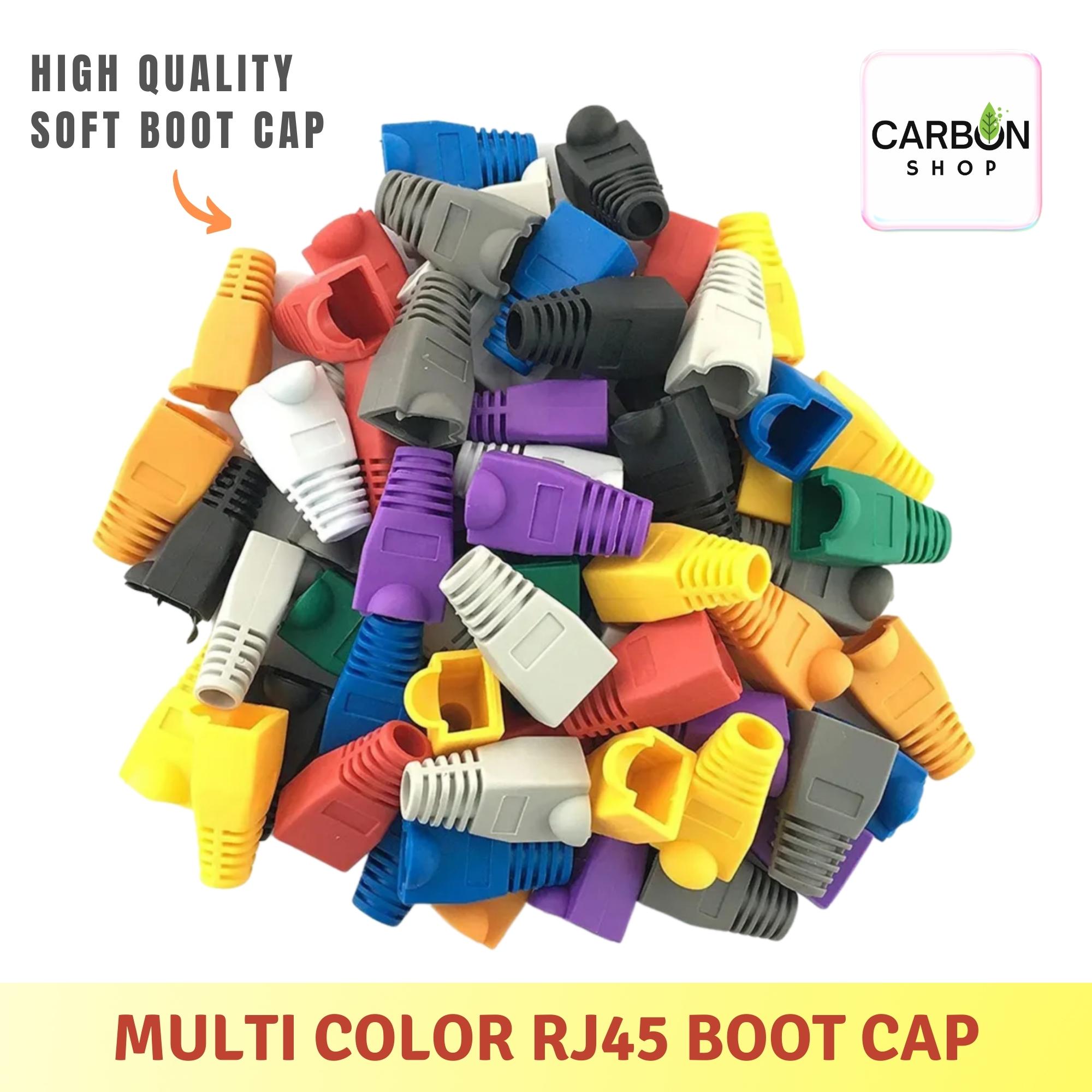 Picture of Multicolor Modular RJ45 Cat6 Cat5 Network Cable Connector Plug Boot Strain Cover Caps Soft Boot Cover 5/10/20/25/50/75/100 Pcs
